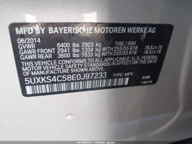 2014 BMW X5 5UXKS4C58E0J97233 Photo 8
