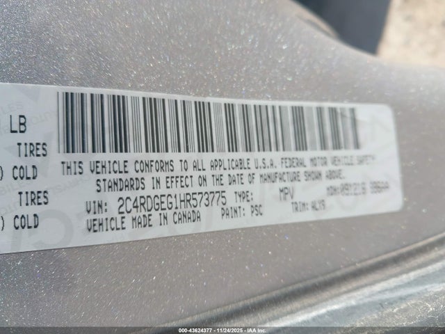 Dodge Grand Caravan Gt 2017 2C4RDGEG1HR573775 Image 9