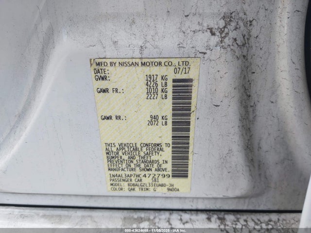 1N4AL3AP7HC472799 Nissan Altima 2.5 S