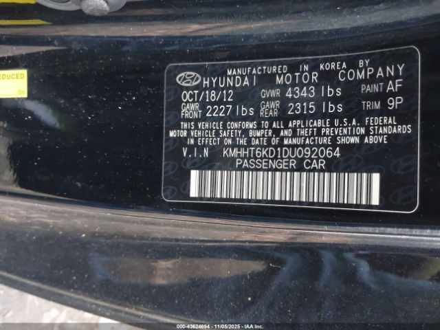 2013 HYUNDAI GENESIS KMHHT6KD1DU092064 Photo 8