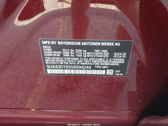 2025 BMW X4 5UX43DT05S9X94244 Photo 8