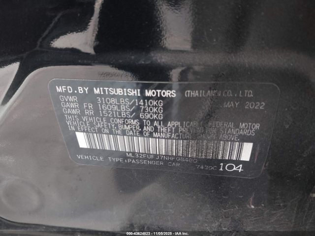 2022 MITSUBISHI MIRAGE G4 ML32FUFJ7NHF08480 Photo 8
