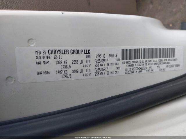 2012 CHRYSLER TOWN & COUNTRY 2C4RC1CGXCR233214 Photo 8