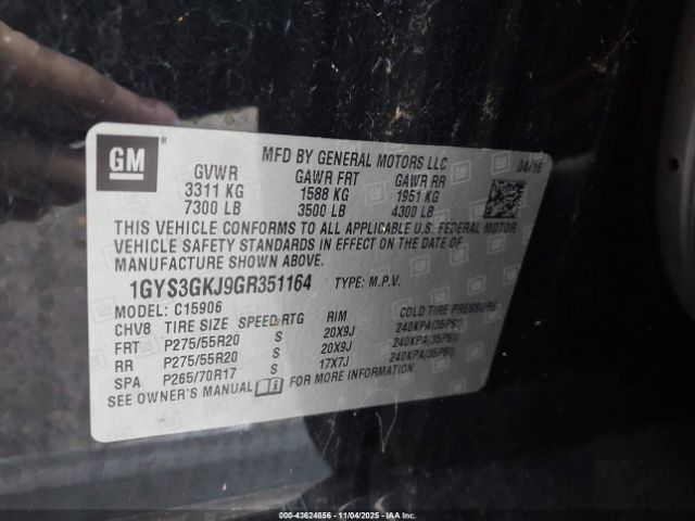 2016 CADILLAC ESCALADE ESV 1GYS3GKJ9GR351164 Photo 8