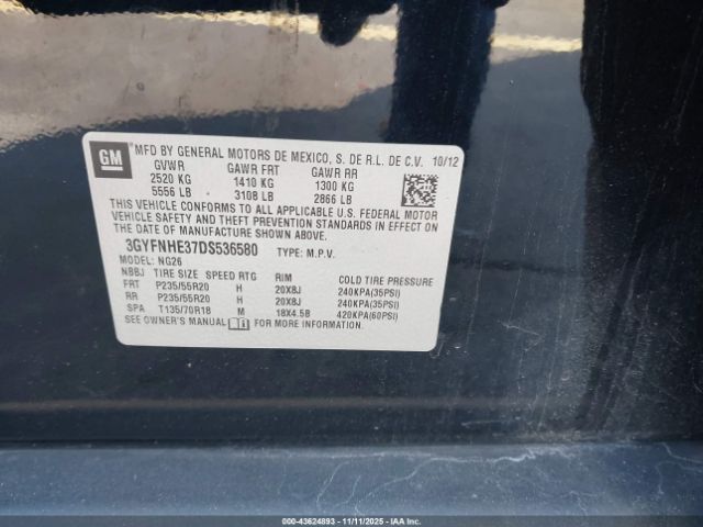 2013 CADILLAC SRX 3GYFNHE37DS536580 Photo 8