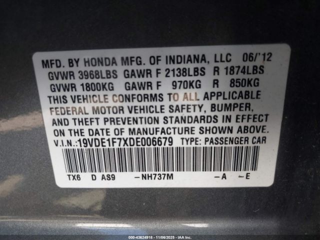 2013 ACURA ILX 19VDE1F7XDE006679 Photo 8