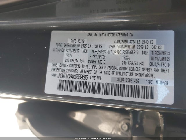 JM3KFBCM4K0639686 Mazda Cx-5 Touring