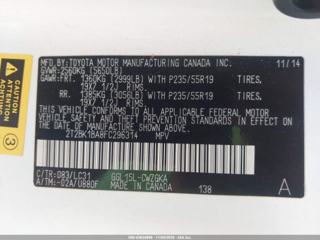 2015 LEXUS RX 350 2T2BK1BA8FC296314 Photo 8