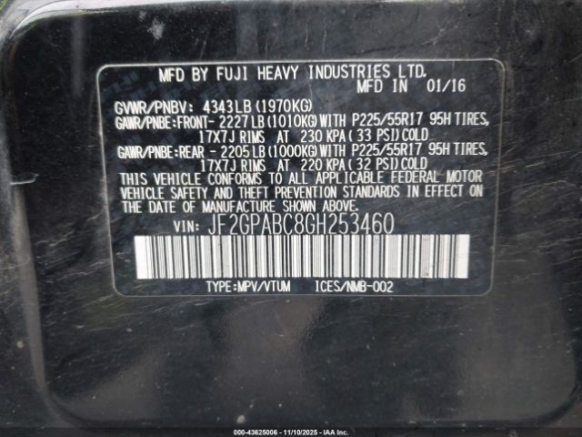 2016 SUBARU CROSSTREK JF2GPABC8GH253460 Photo 8