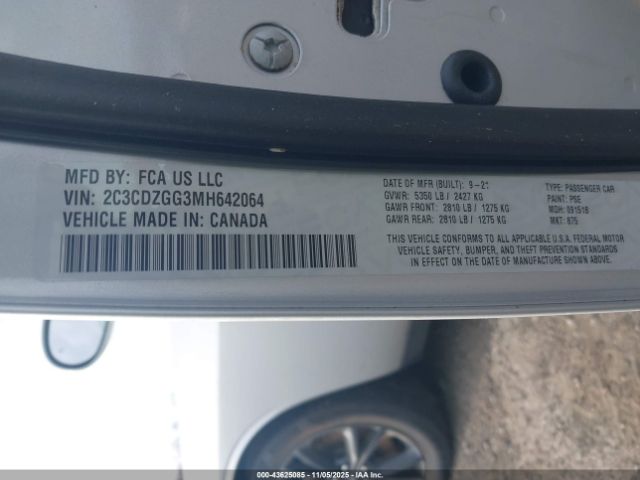 2021 DODGE CHALLENGER 2C3CDZGG3MH642064 Photo 8