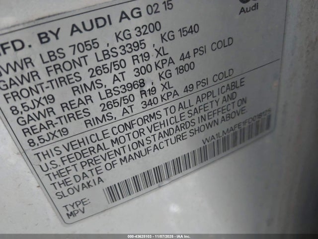 2015 AUDI Q7 WA1LMAFE1FD018125 Photo 8