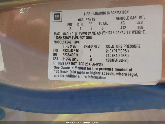 1998 CADILLAC SEVILLE 1G6KS54Y1WU921390 Photo 8