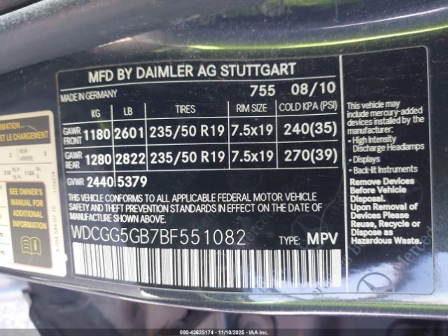 2011 MERCEDES-BENZ GLK 350 WDCGG5GB7BF551082 Photo 8