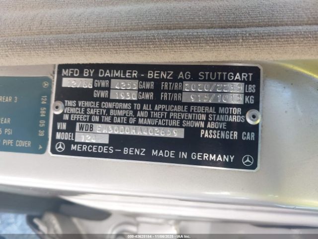 1987 MERCEDES-BENZ 300 WDBEA30D0HA402659 Photo 8