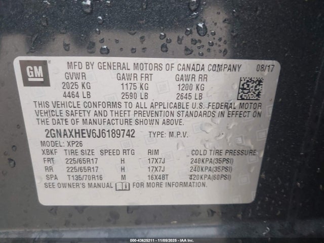 2018 CHEVROLET EQUINOX 2GNAXHEV6J6189742 Photo 8