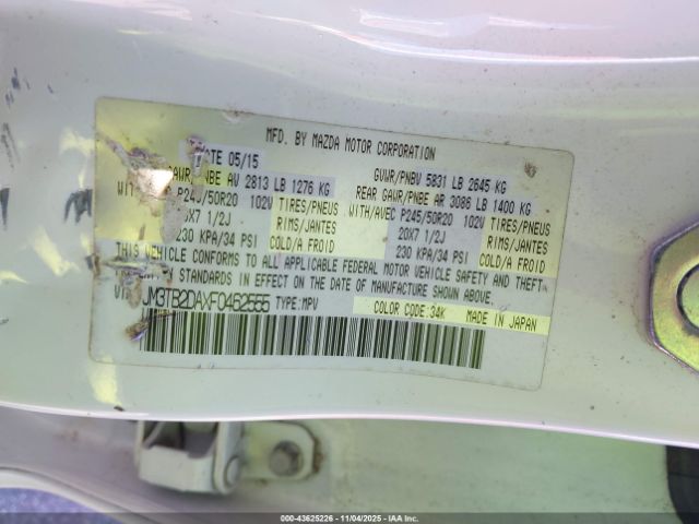 2015 MAZDA CX-9 JM3TB2DAXF0462555 Photo 8