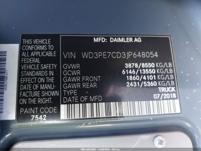 2018 MERCEDES-BENZ SPRINTER 2500 WD3PE7CD3JP648054 Photo 8