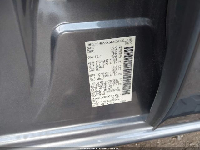 2023 NISSAN FRONTIER 1N6ED1EK9PN614064 Photo 8