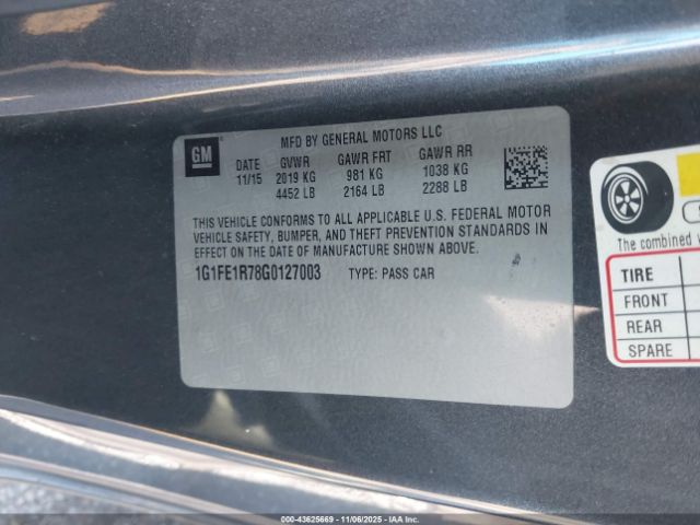 2016 CHEVROLET CAMARO 1G1FE1R78G0127003 Photo 8