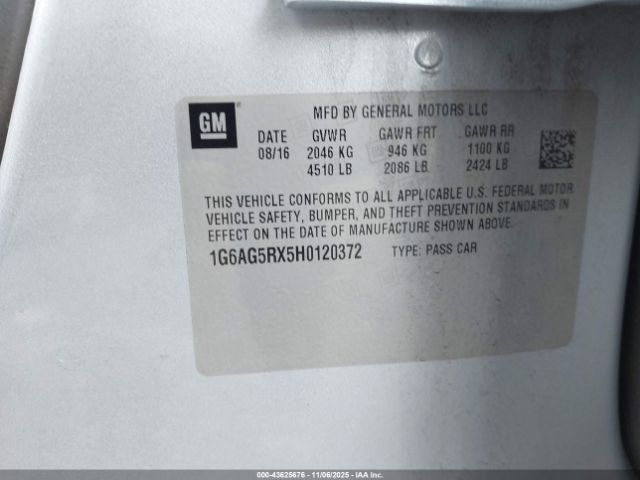 2017 CADILLAC ATS 1G6AG5RX5H0120372 Photo 8