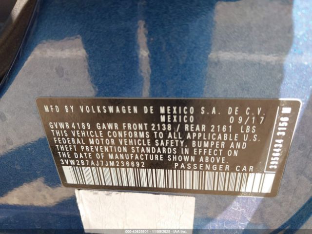 2018 VOLKSWAGEN JETTA 3VW2B7AJ7JM236692 Photo 8
