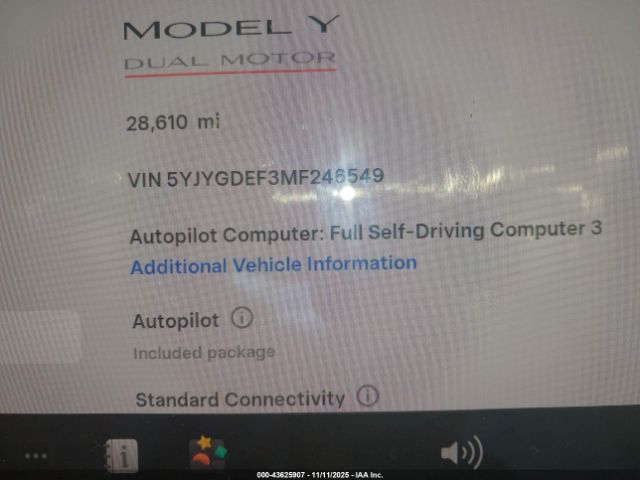 2021 TESLA MODEL Y 5YJYGDEF3MF246549 Photo 6