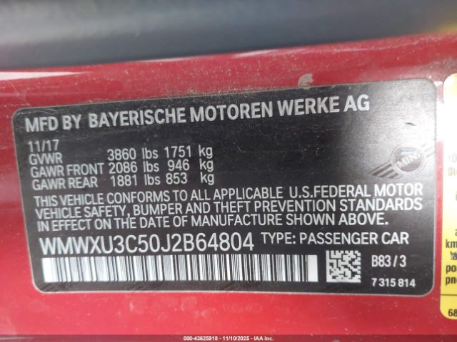 2018 MINI HARDTOP WMWXU3C50J2B64804 Photo 8