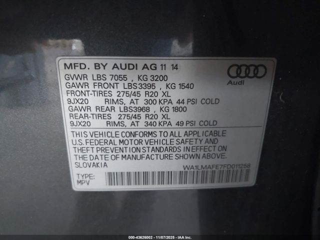 2015 AUDI Q7 WA1LMAFE7FD011258 Photo 8