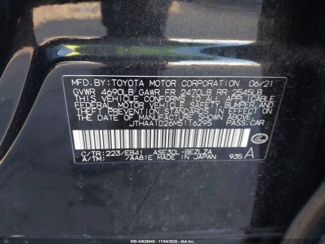 2021 LEXUS IS 300 JTHAA1D26M5116295 Photo 8