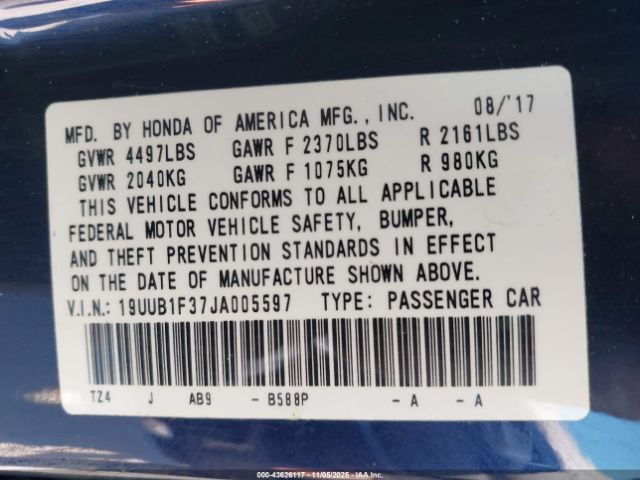 2018 ACURA TLX 19UUB1F37JA005597 Photo 8