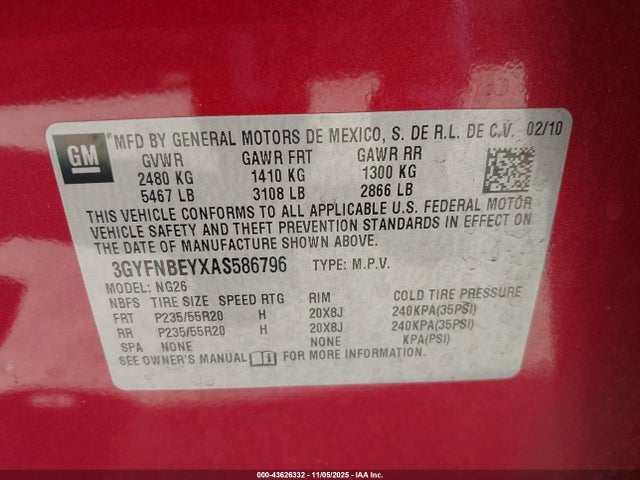 2010 CADILLAC SRX 3GYFNBEYXAS586796 Photo 8