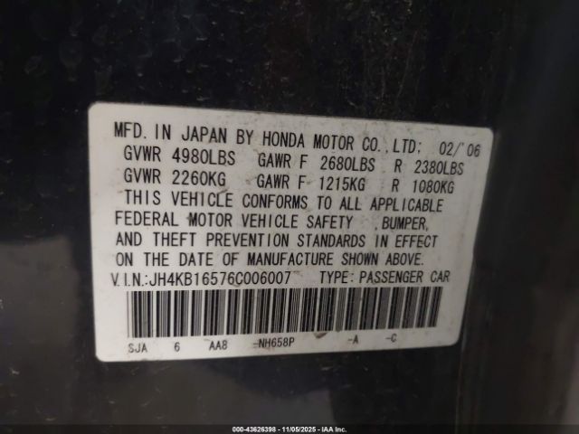 2006 ACURA RL JH4KB16576C006007 Photo 8