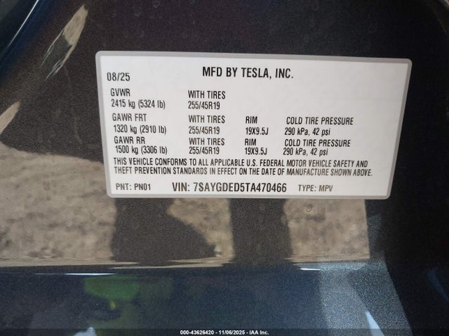 2026 TESLA MODEL Y 7SAYGDED5TA470466 Photo 8