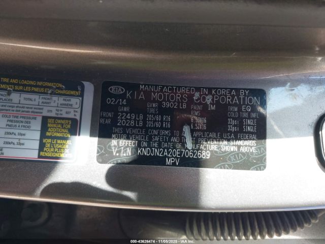 2014 KIA SOUL KNDJN2A20E7062689 Photo 8