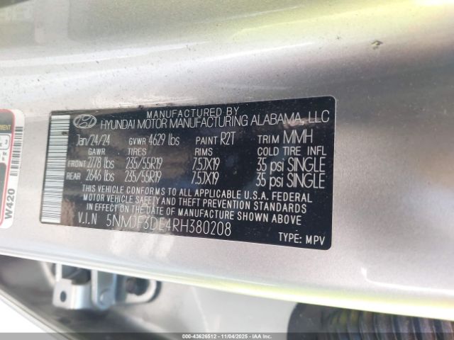 2024 HYUNDAI TUCSON 5NMJF3DE4RH380208 Photo 8