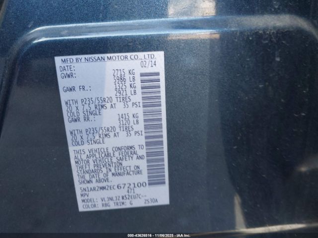 2014 NISSAN PATHFINDER 5N1AR2MM2EC672100 Photo 8