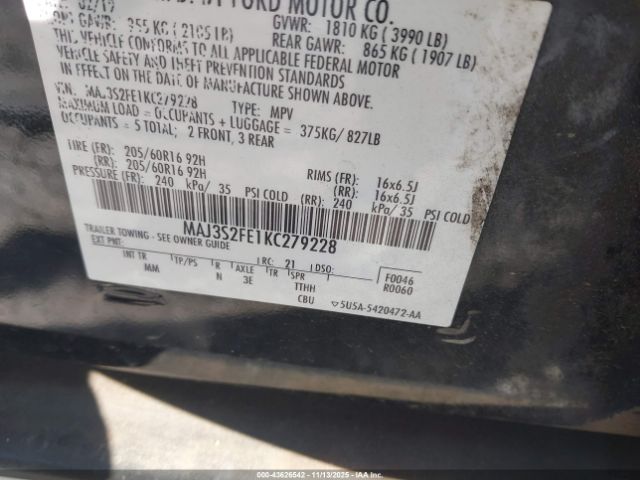 2019 FORD ECOSPORT MAJ3S2FE1KC279228 Photo 8
