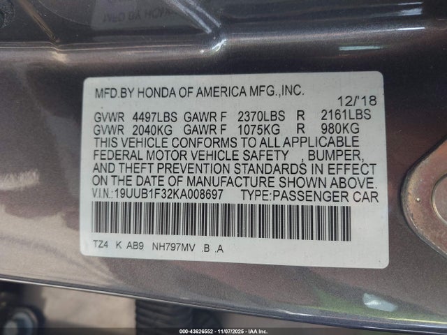 2019 ACURA TLX 19UUB1F32KA008697 Photo 8