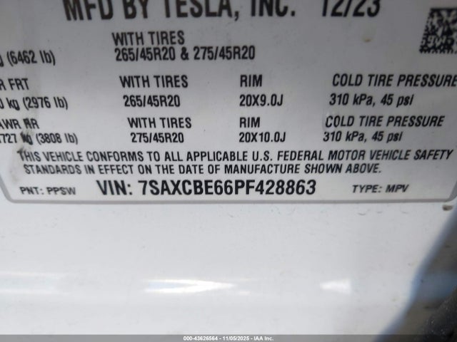 2023 TESLA MODEL X 7SAXCBE66PF428863 Photo 8