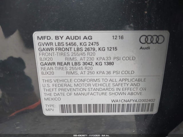 2018 AUDI Q5 WA1CNAFY4J2002402 Photo 8