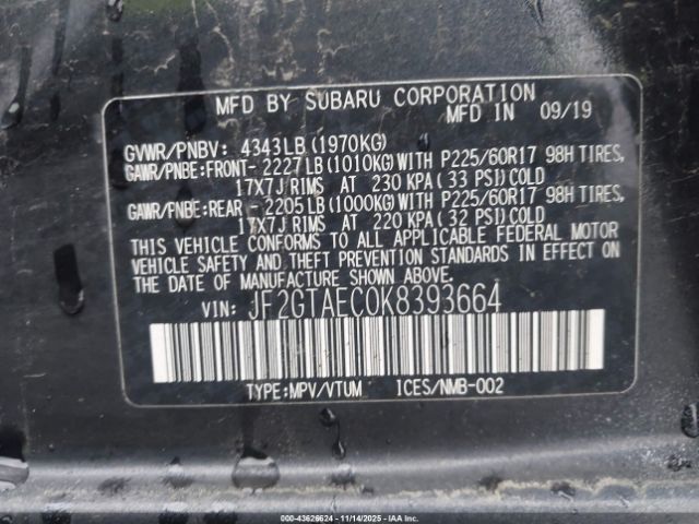 2019 SUBARU CROSSTREK JF2GTAEC0K8393664 Photo 8