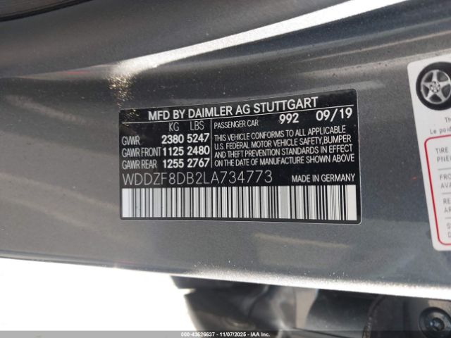 2020 MERCEDES-BENZ E 350 WDDZF8DB2LA734773 Photo 8