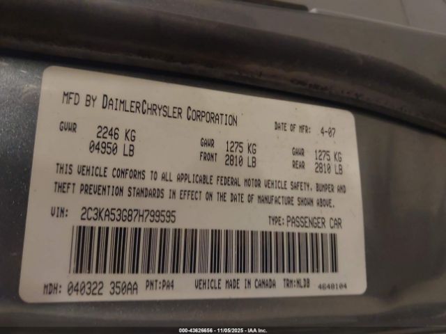 2007 CHRYSLER 300 2C3KA53G87H799595 Photo 8