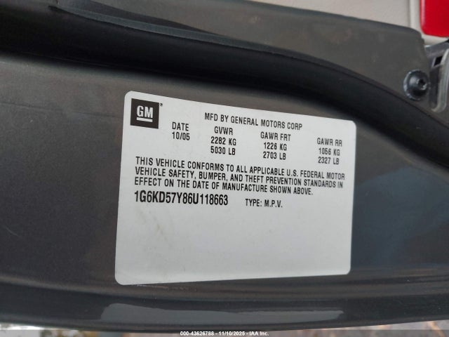 2006 CADILLAC DTS 1G6KD57Y86U118663 Photo 8