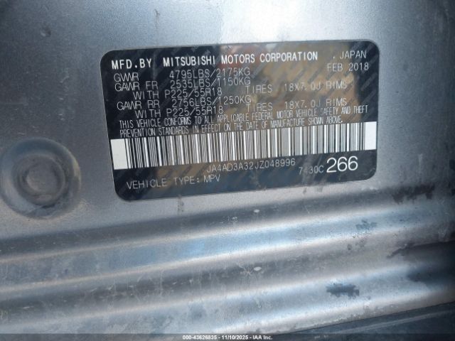 2018 MITSUBISHI OUTLANDER JA4AD3A32JZ048996 Photo 8