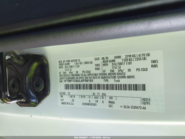 Ford F-150 Xl 2020 1FTMF1CB3LKF58193 Image 9