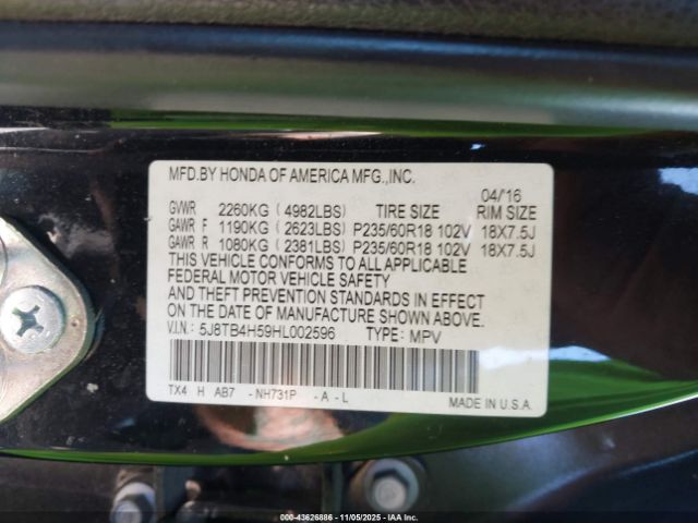 2017 ACURA RDX 5J8TB4H59HL002596 Photo 8