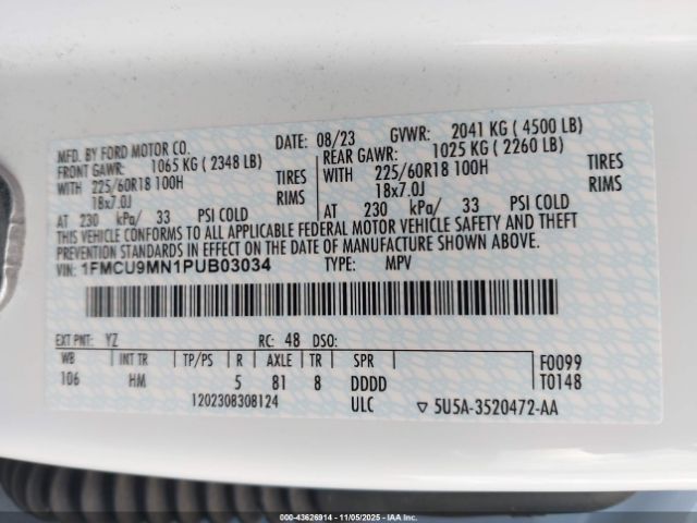 2023 FORD ESCAPE 1FMCU9MN1PUB03034 Photo 8