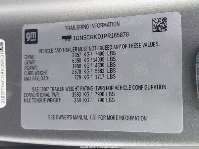 2023 CHEVROLET TAHOE 1GNSCRKD1PR165878 Photo 8