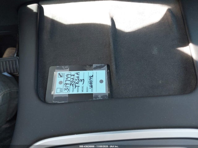 Aukcja sprzedaży 2022 Tesla Model 3 Rear-wheel Drive, vin: 5YJ3E1EA9NF319749, numer aukcji: 43626999